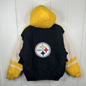 Vintage 90's Pittsburgh Steelers NFL Game Day Quarter-Zip Puffer Jacket Large